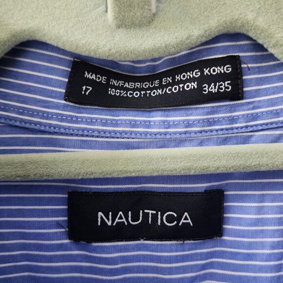 NAUTICA Men's Dress Shirt | Long Sleeve Button Down | 100% Cotton | 17" Neck - Picture 5 of 6